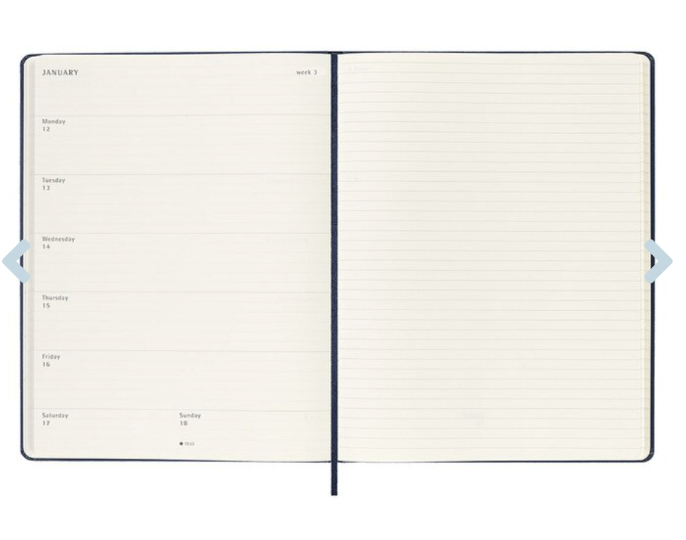 Moleskine 2026 Weekly Extra Large, Hard Cover Diary - Sapphire Blue