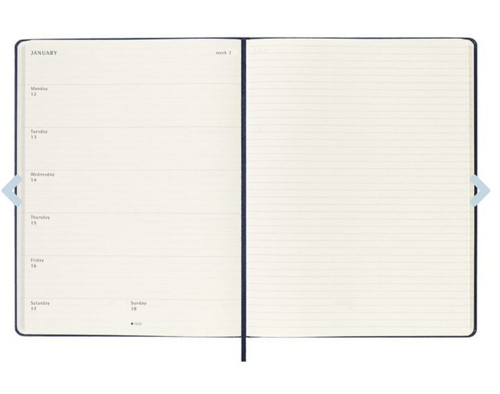 Moleskine 2026 Weekly Extra Large, Hard Cover Diary - Sapphire Blue