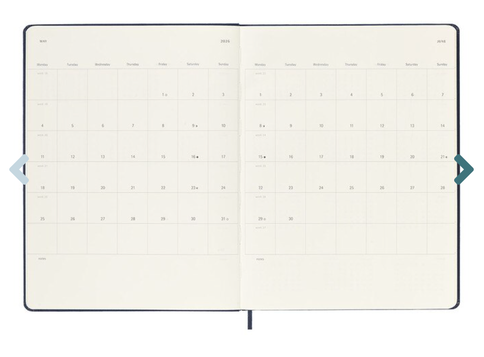 Moleskine 2026 Weekly Extra Large, Hard Cover Diary - Sapphire Blue
