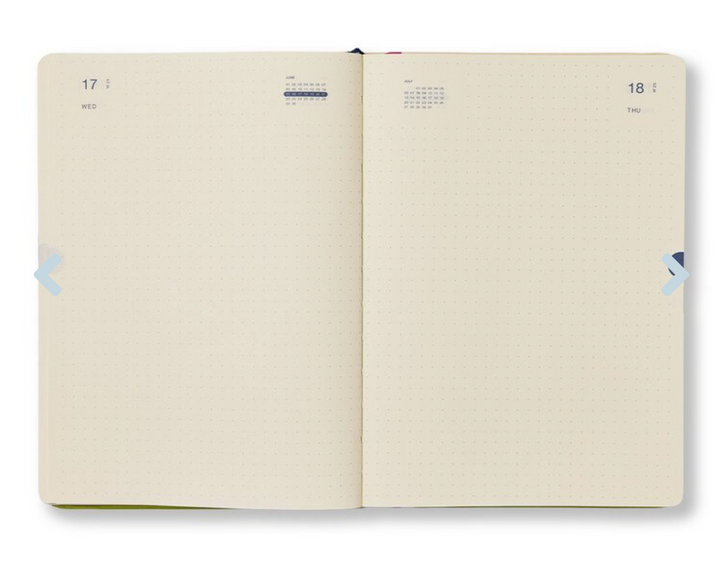 Any Day Now 2026 A5, Daily Freestyler Diary , Dot Grid - Navy & Plum