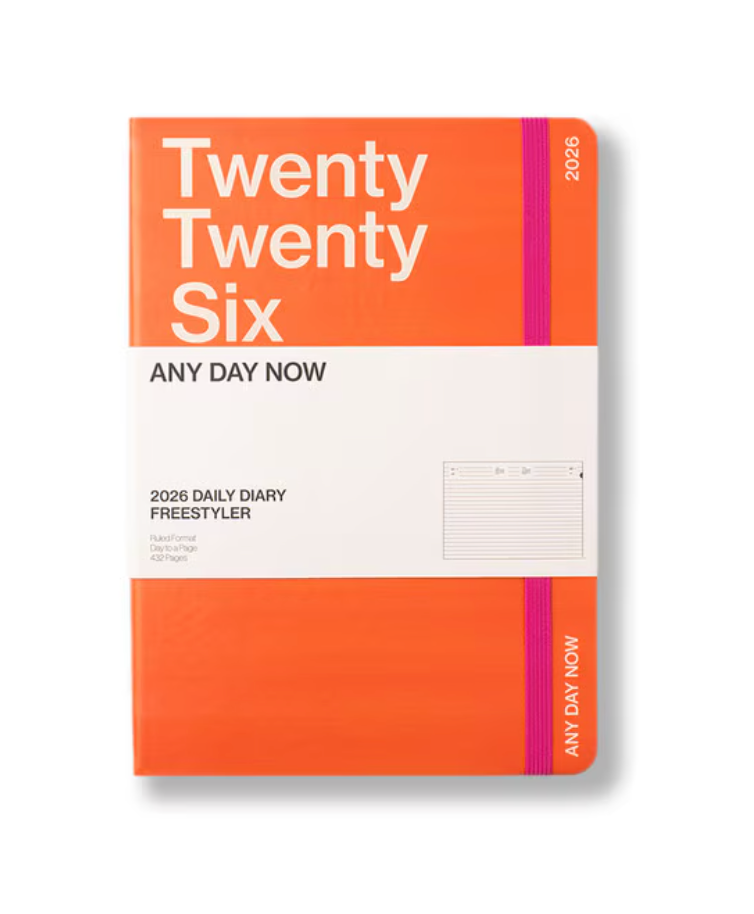 Any Day Now 2026 A5, Daily Freestyler Diary , Ruled - Tangerine