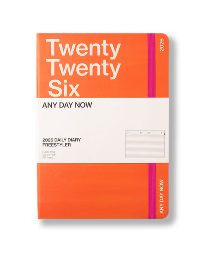 Any Day Now 2026 A5, Daily Freestyler Diary , Ruled - Tangerine