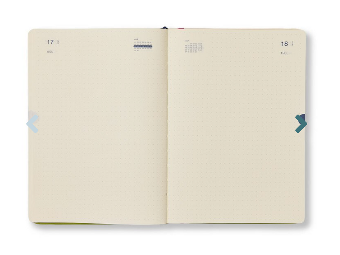 Any Day Now 2026 A5, Daily Freestyler Diary , Dot Grid - Teal & Green Glow