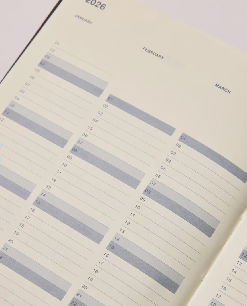 Any Day Now 2026 A5, Daily Freestyler Diary , Dot Grid - Teal & Green Glow