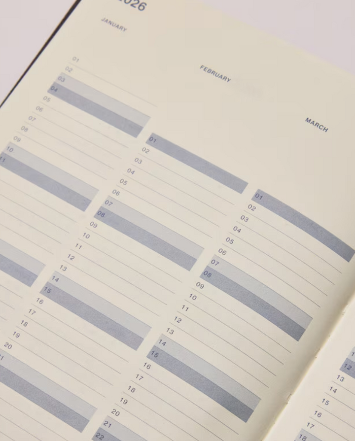 Any Day Now 2026 A5, Weekly Achiever Diary - Navy & Tangerine