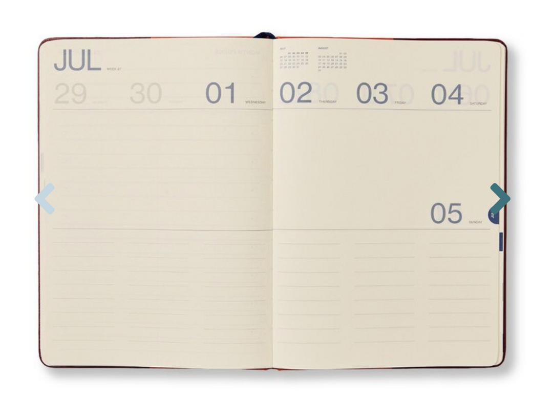 Any Day Now 2026 A5, Weekly Scheduler Diary - Tangerine & Plum