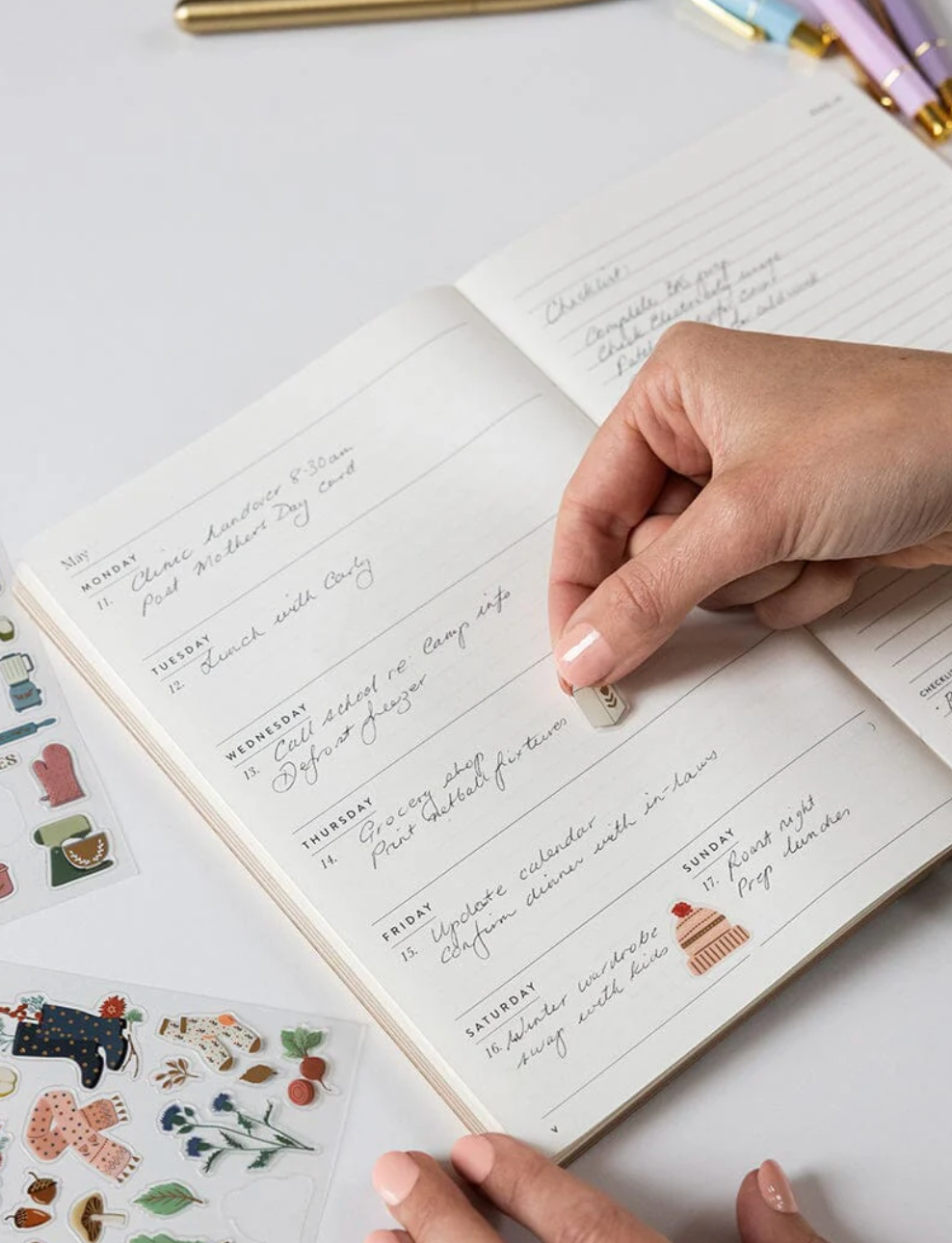 Bespoke 2026 Weekly Planner Notebook - Ivory Garden