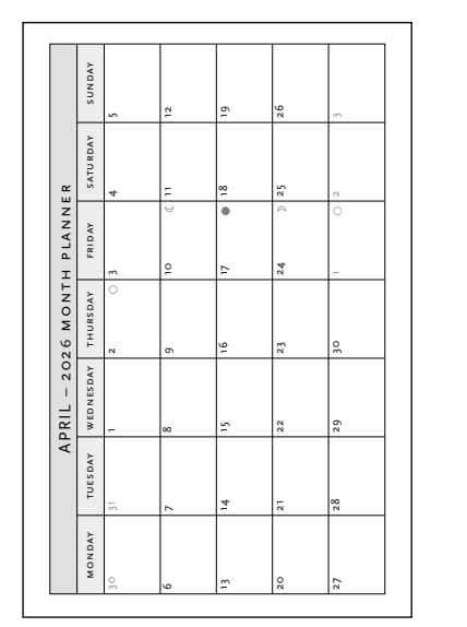 2026 Garnet, Mini, Horizontal, Flexi Weekly Diary