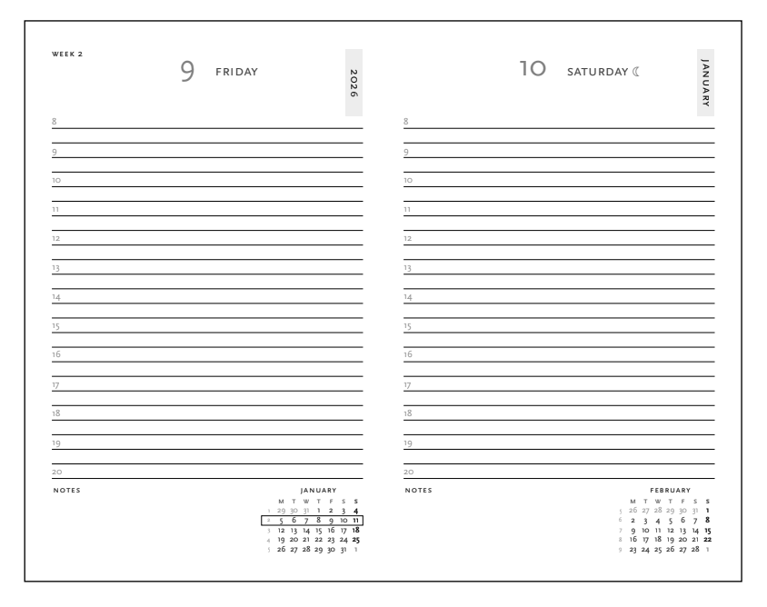 2026 Wild Flowers, Midi,  Day-at-a-Time, Flexi Diary