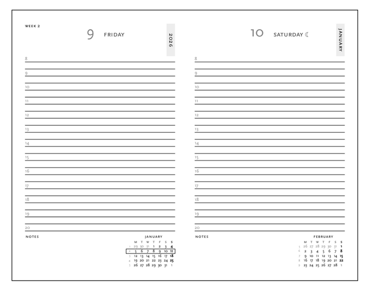 2026 Wild Flowers, Midi,  Day-at-a-Time, Flexi Diary