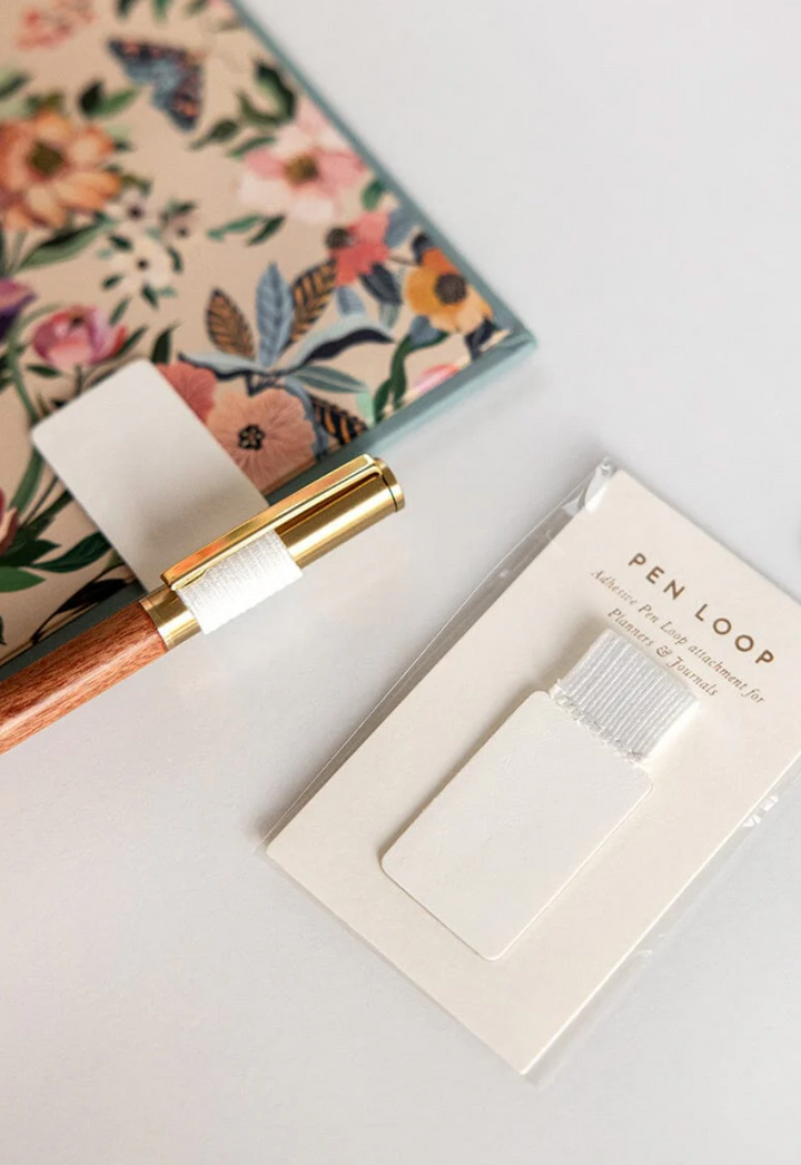 Bespoke Adhesive Rectangle Pen Loop - White