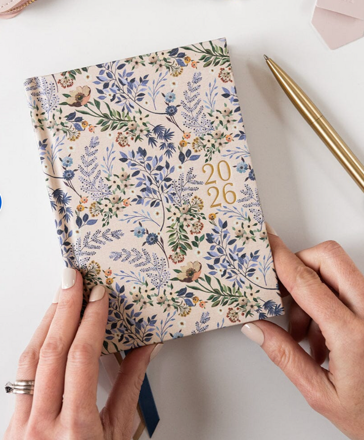 Bespoke 2026 Day to a Page Linen Bound Planner - Bluebuds