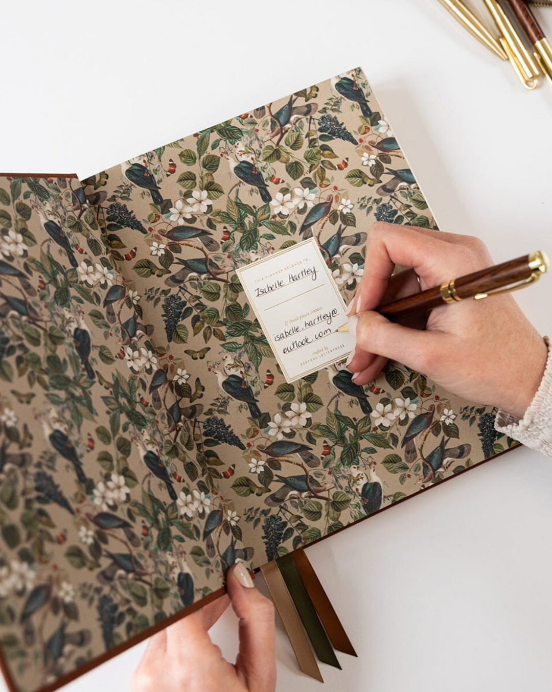 Bespoke 2026 Day to a Page Large Linen Bound Planner - Bronze