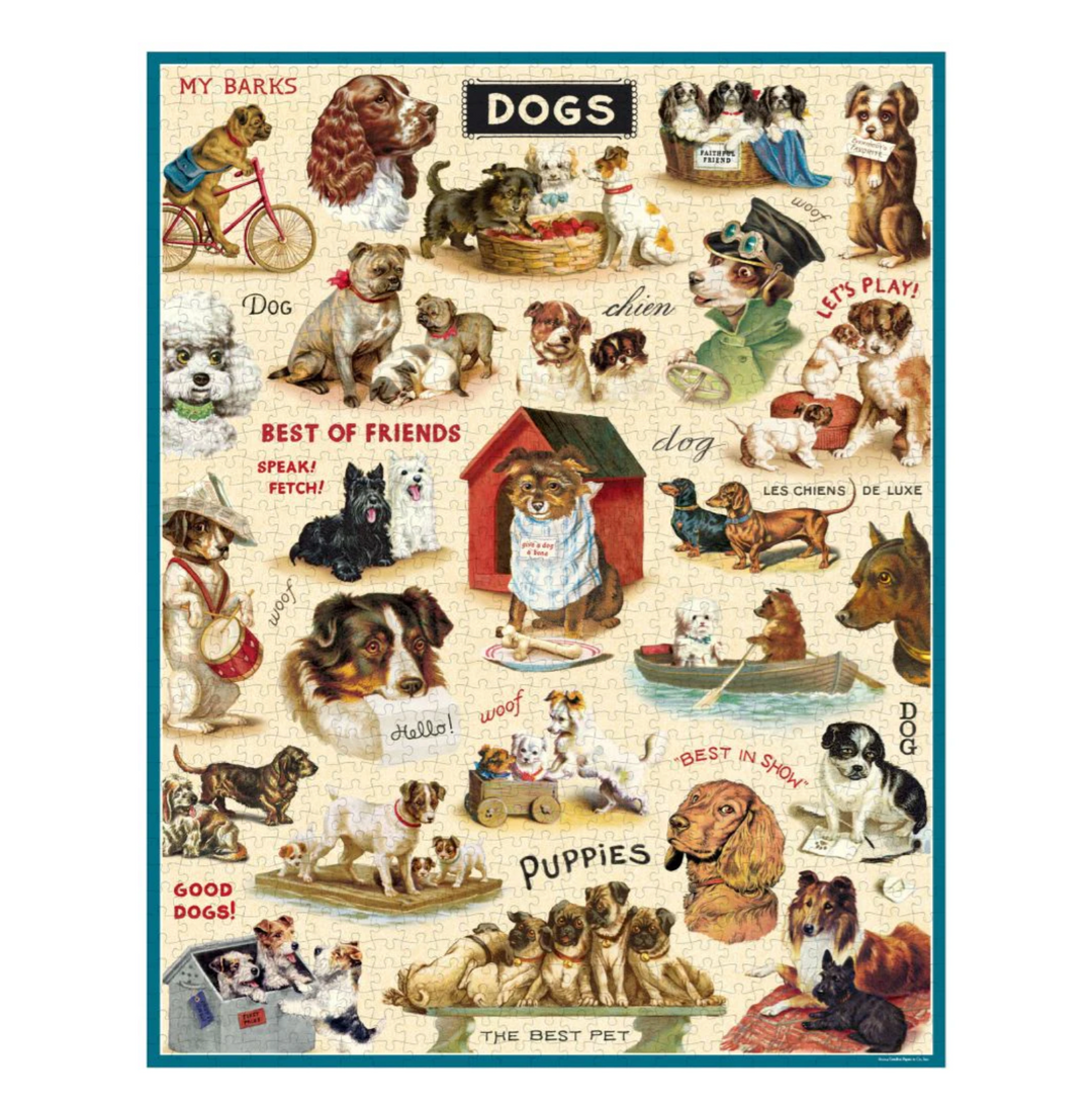 Cavallini & Co. 1000 Piece Puzzle - Vintage Dogs