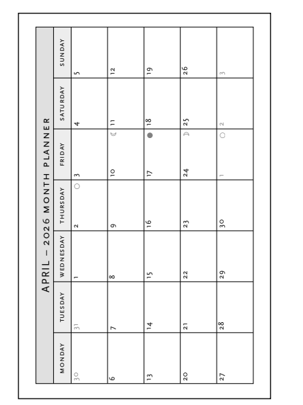 2026 Skybird, Midi, Horizontal, Flexi Weekly Diary