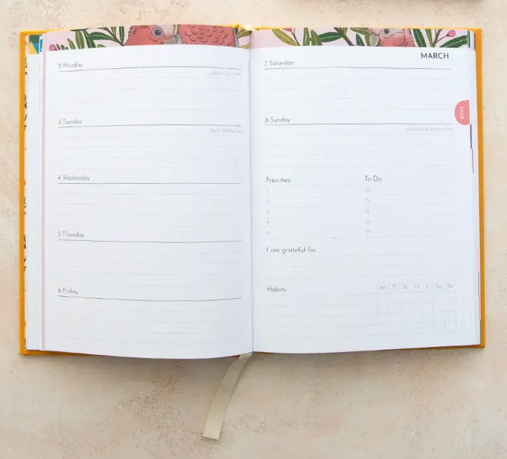Earth Greetings 2026 Diary - Wattle