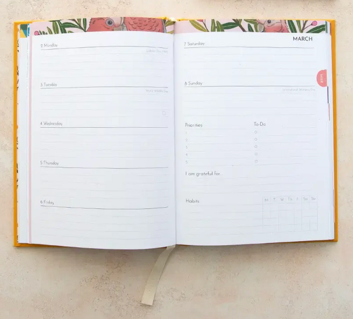 Earth Greetings 2026 Diary - Wattle
