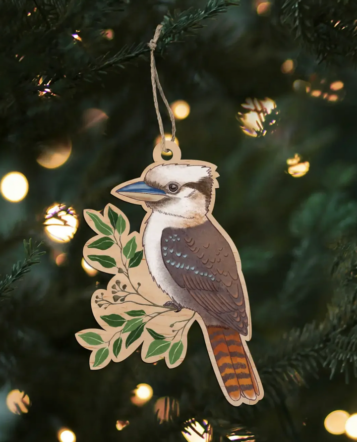 Earth Greetings Wooden Decoration - Kookaburra