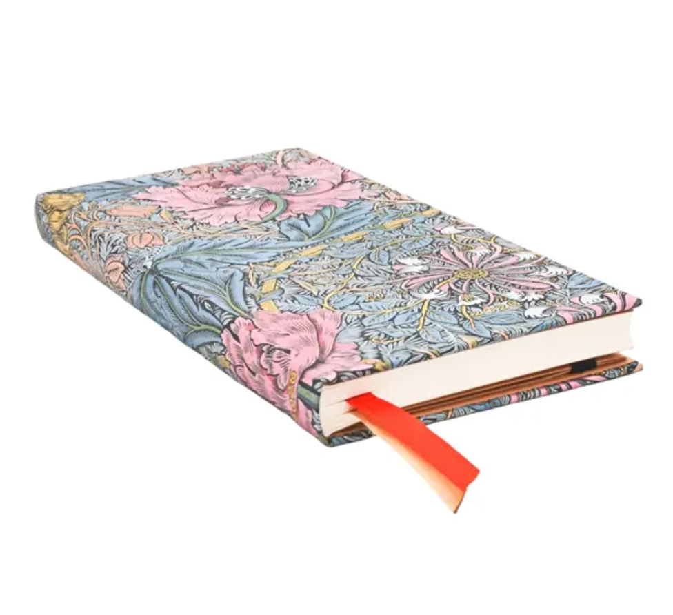 2026 Morris Pink Honeysuckle, Slim, Horizontal, Hardcover Week Planner 2026