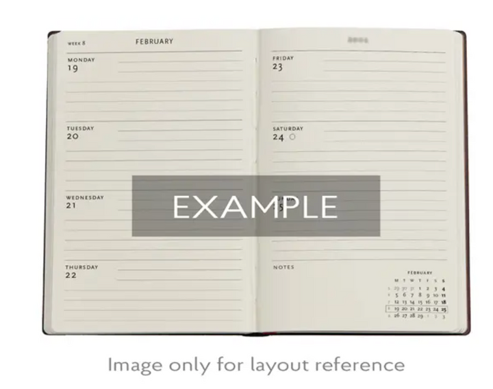 2026 Anemone, Midi, Horizontal, Hardcover Weekly Diary