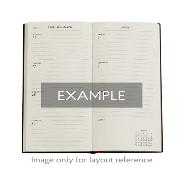 2026 Kara-ori Pink, Slim, Horizontal, Hardcover Weekly Diary
