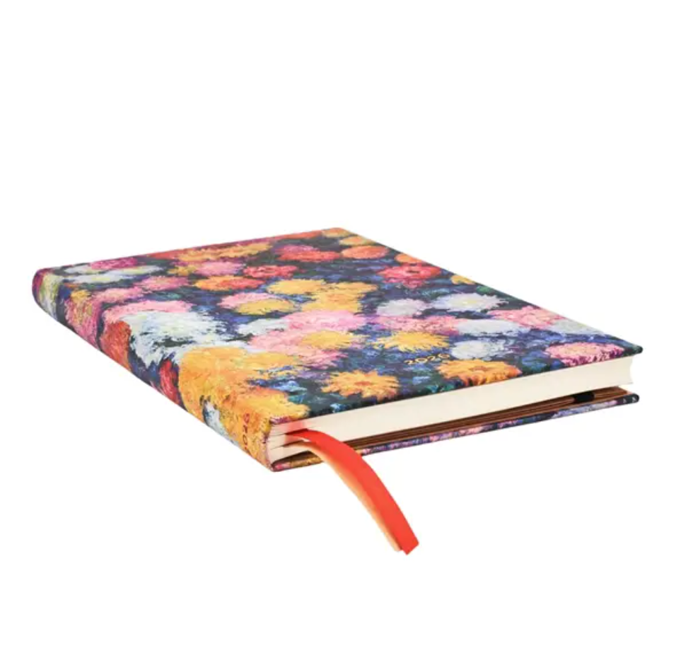 2026 Monet's Chrysanthemums, Maxi, Horizontal, Hardcover Weekly Diary