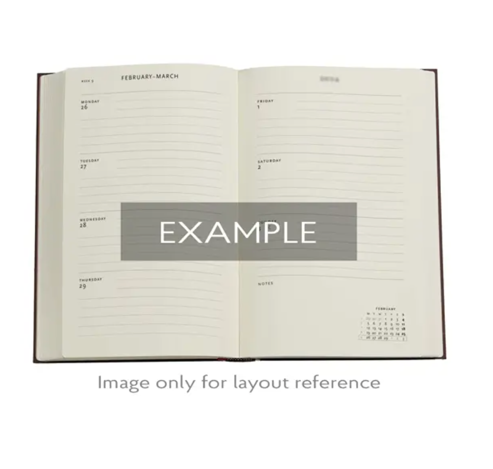 2026 Spinola Hours, Maxi, Horizontal, Hardcover Weekly Diary