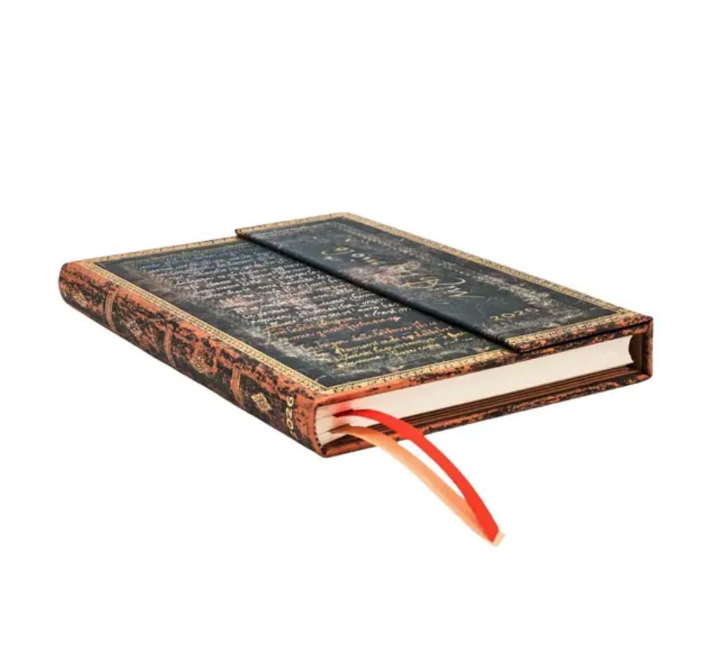 2026 Michelangelo, Handwriting, Midi, Vertical, Hardcover Weekly Diary