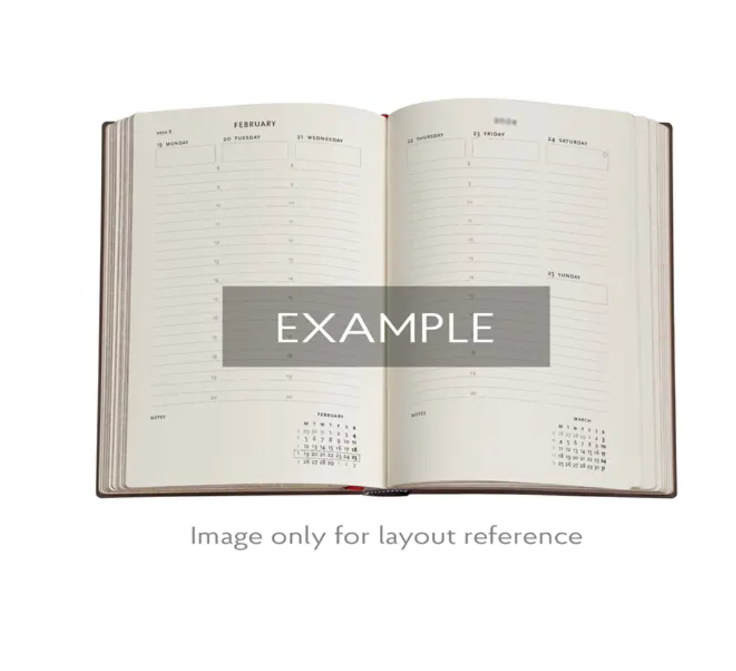 2026 Michelangelo, Handwriting, Midi, Vertical, Hardcover Weekly Diary