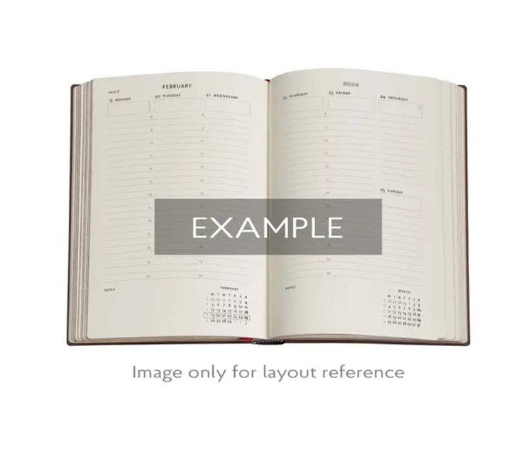 2026 Michelangelo, Handwriting, Midi, Vertical, Hardcover Weekly Diary