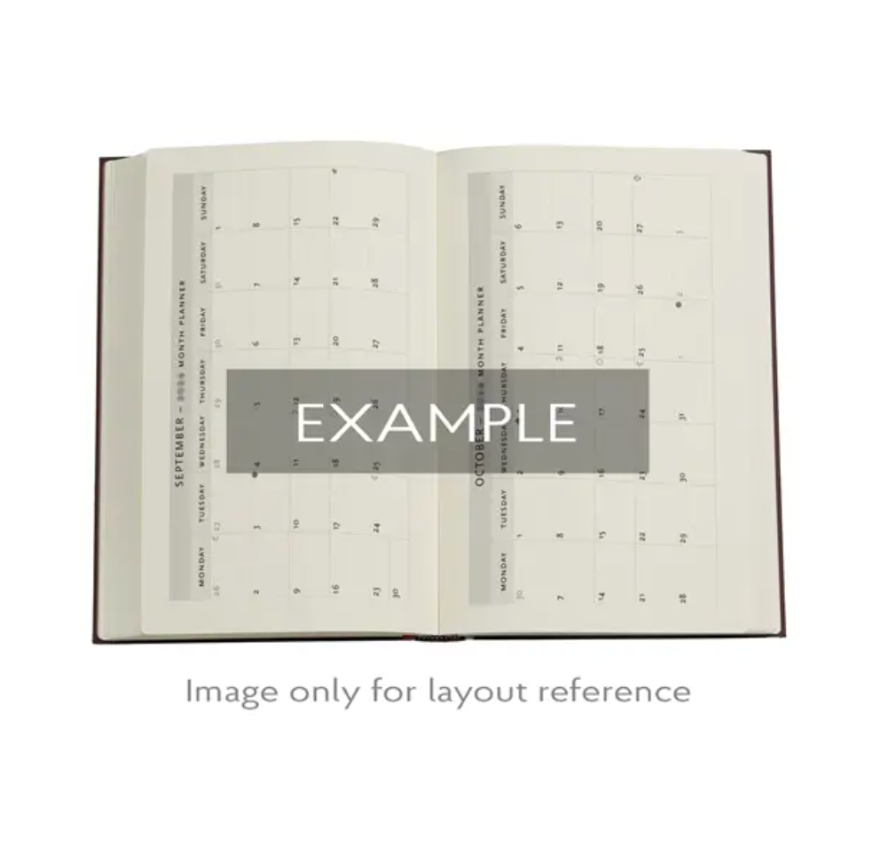 2026 Michelangelo, Handwriting, Midi, Vertical, Hardcover Weekly Diary