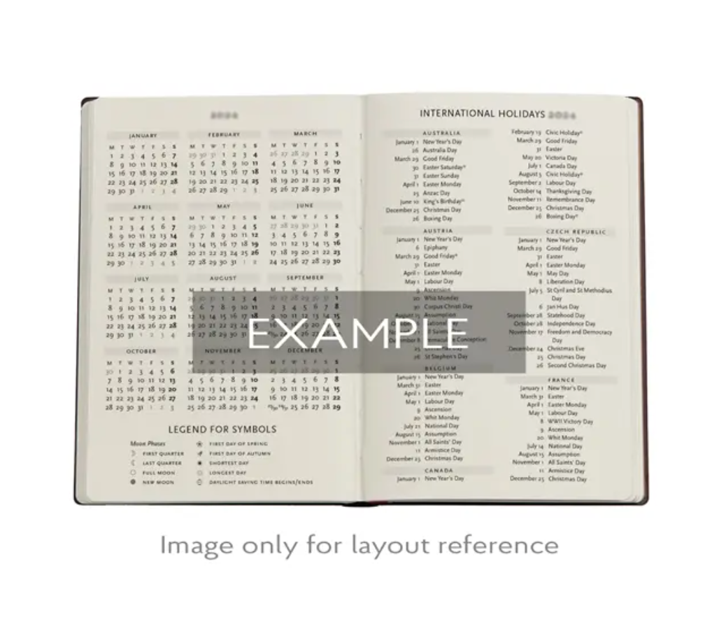 2026 Michelangelo, Handwriting, Midi, Vertical, Hardcover Weekly Diary
