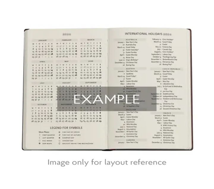 2026 Michelangelo, Handwriting, Midi, Vertical, Hardcover Weekly Diary