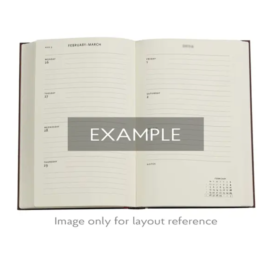 2026 Blue Luxe, Maxi, Horizontal, Hardcover Weekly Diary