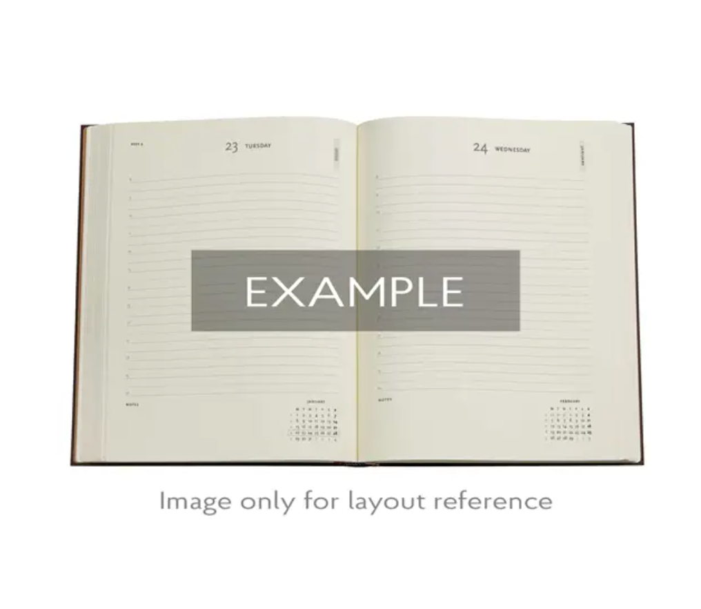 2026 Blue Luxe, Midi, Day-at-a-Time, Hardcover Diary