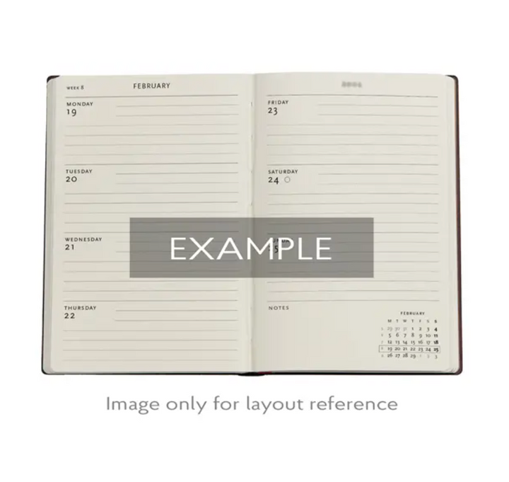 2026 Fiammetta, Midi, Horizontal, Hardcover Weekly Diary