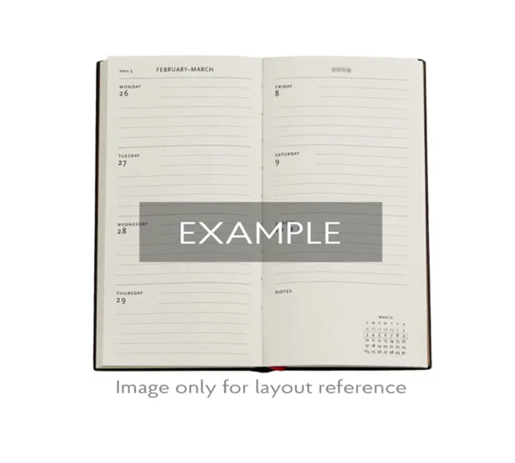 2026 Gaudi's Sun, Slim, Horizontal, Hardcover Weekly Diary