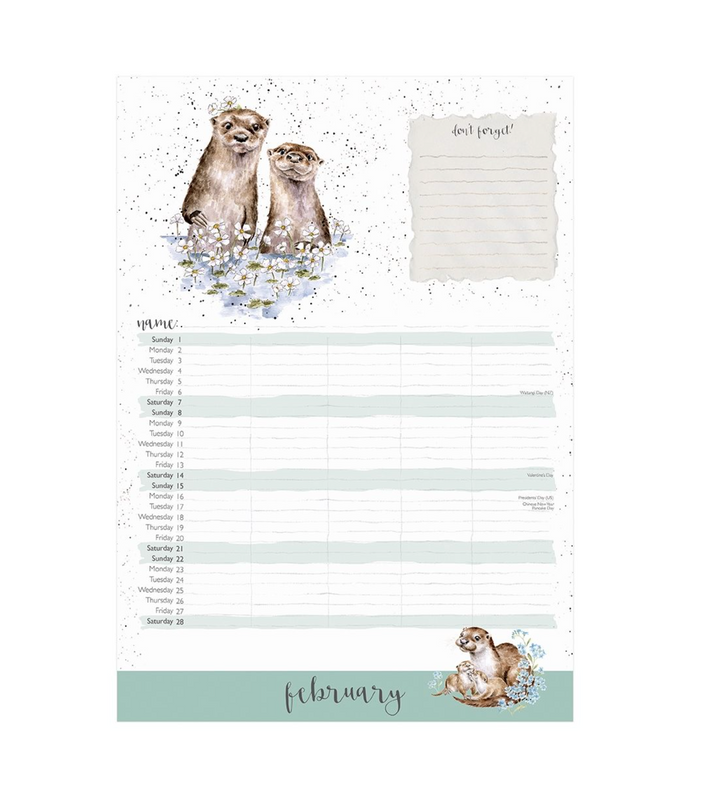 Wrendale Designs 2026 Family Calendar - Country Set