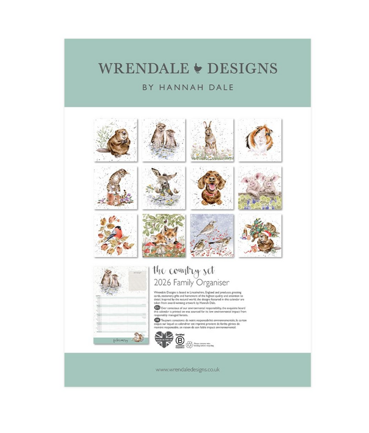 Wrendale Designs 2026 Family Calendar - Country Set