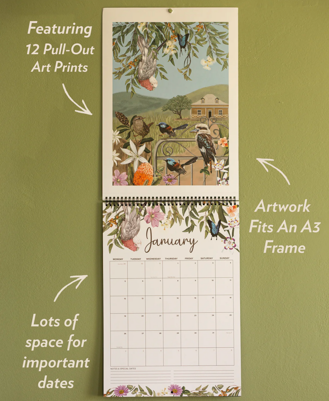 A3 Calendar Gallery Calendar 2026