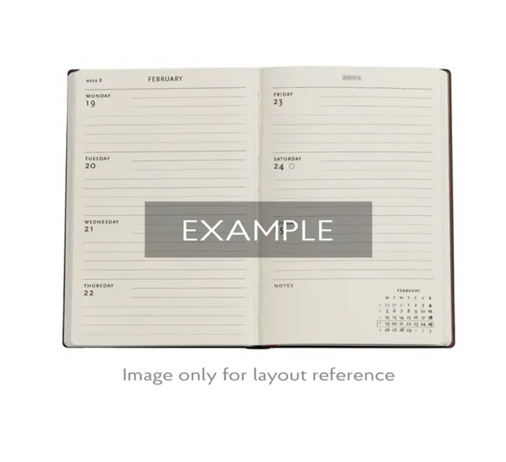 2026 Safavid Indigo, Midi, Horizontal, Hardcover Weekly Diary