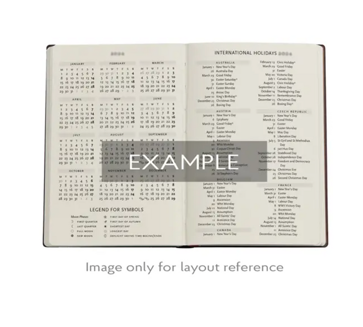 2026 Safavid Indigo, Midi, Horizontal, Hardcover Weekly Diary