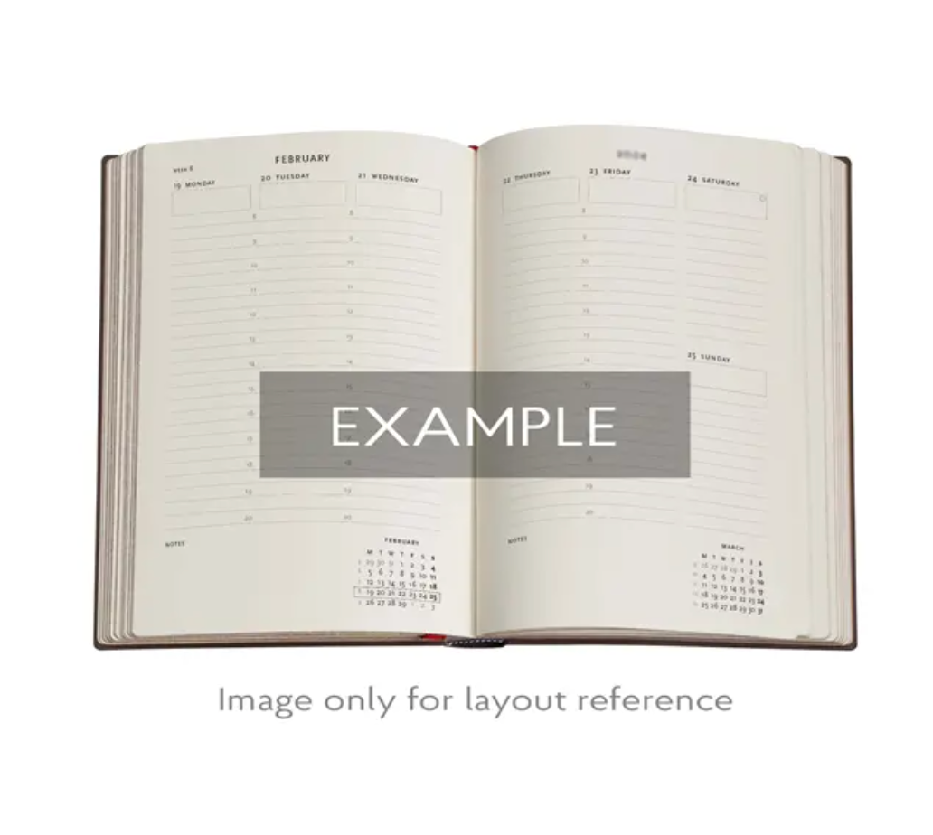 2026 Safavid Indigo, Midi, Vertical, Hardcover Weekly Diary