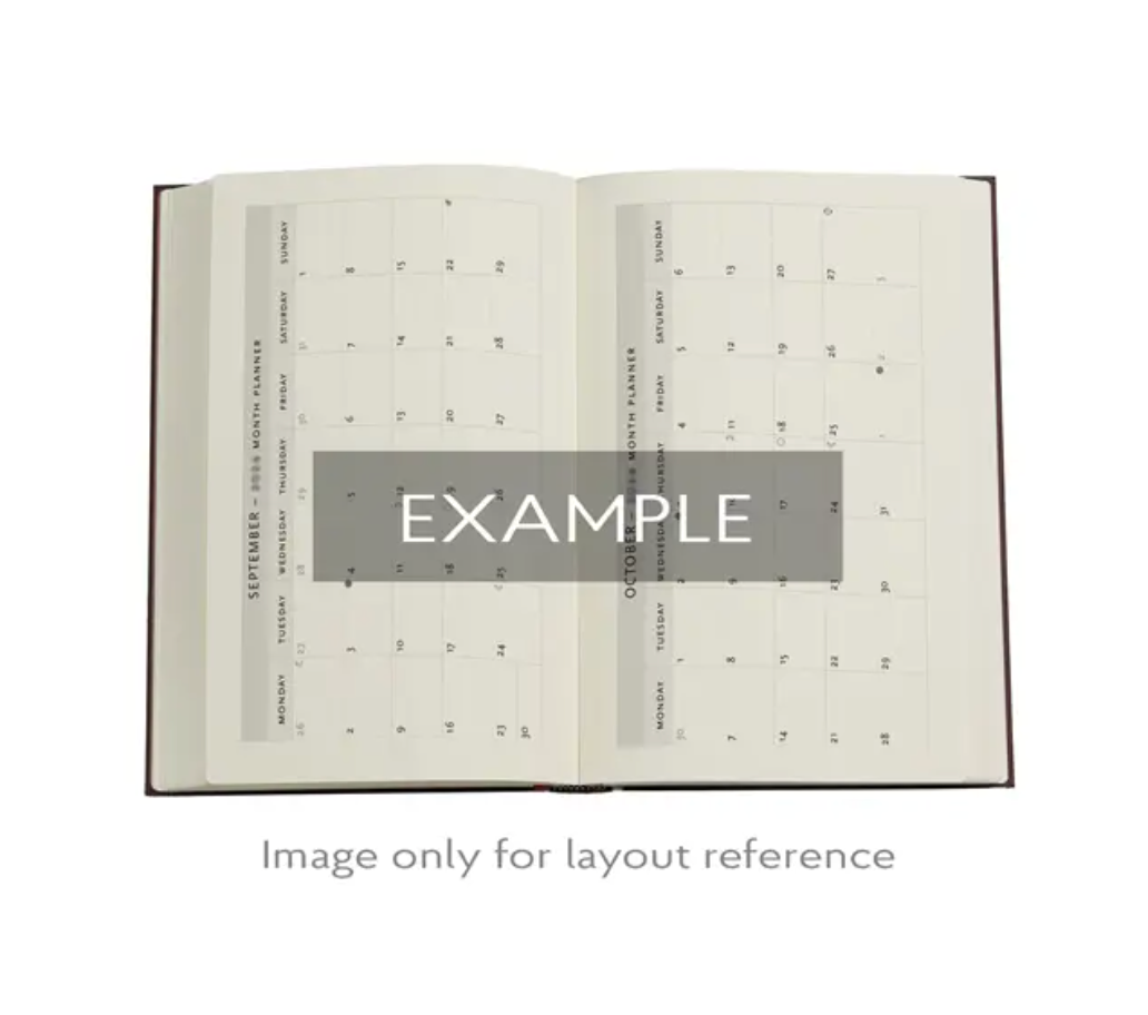 2026 Safavid Indigo, Midi, Vertical, Hardcover Weekly Diary
