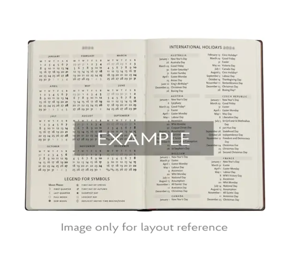2026 Safavid Indigo, Midi, Vertical, Hardcover Weekly Diary