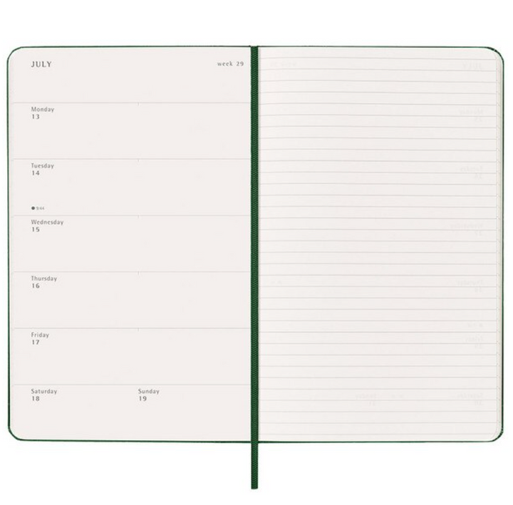 Moleskine 2026 Weekly, Large, Hard Cover Diary - Myrtle Green