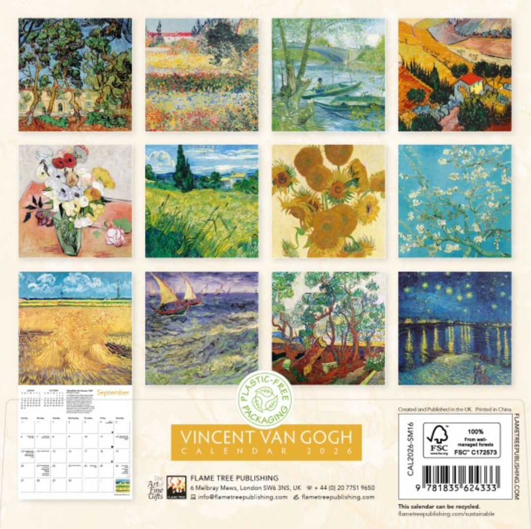 2026 Flame Tree Bookmark Calendar - Vincent van Gogh