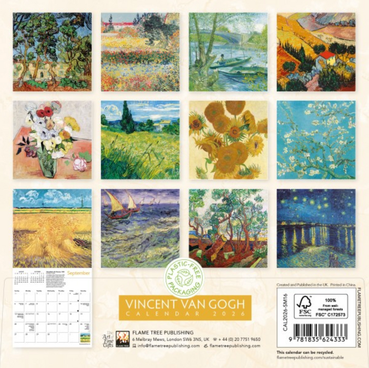 2026 Flame Tree Bookmark Calendar - Vincent van Gogh