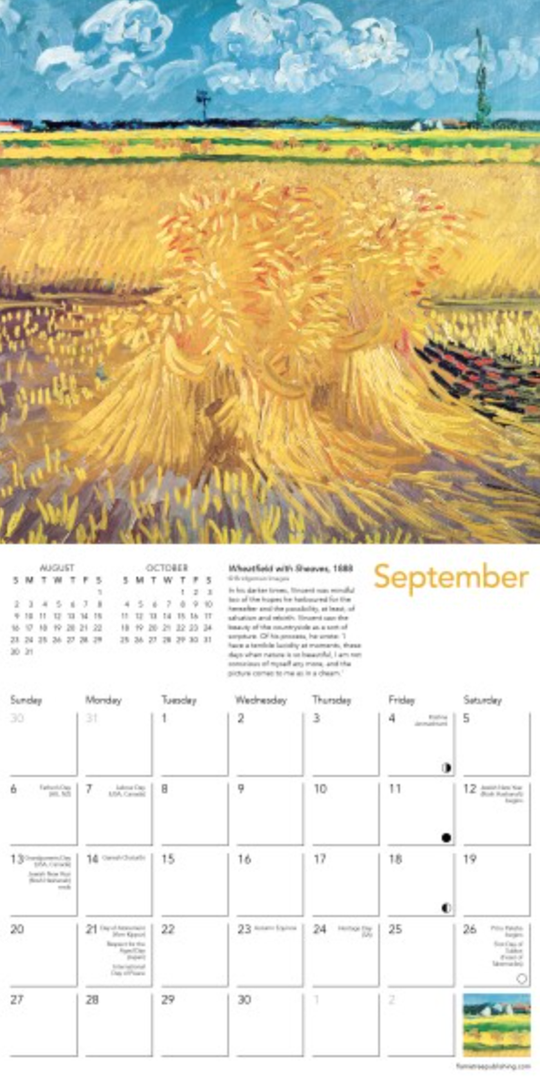 2026 Flame Tree Bookmark Calendar - Vincent van Gogh