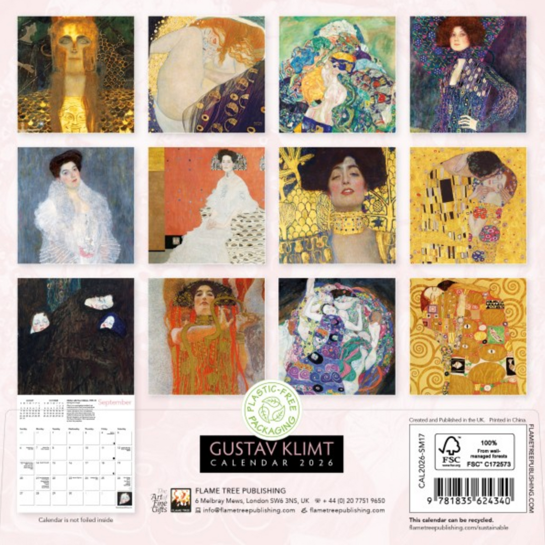2026 Flame Tree Mini  Calendar - Gustav Klimt